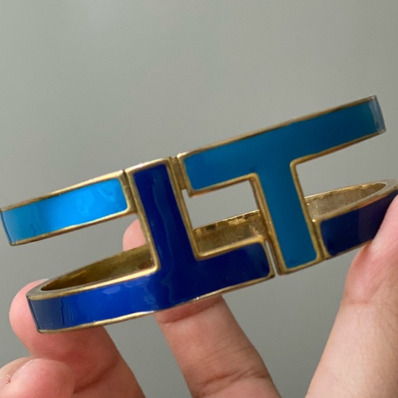 TT Golden and Blue Bangle/Bracelet - Picture 1 of 5